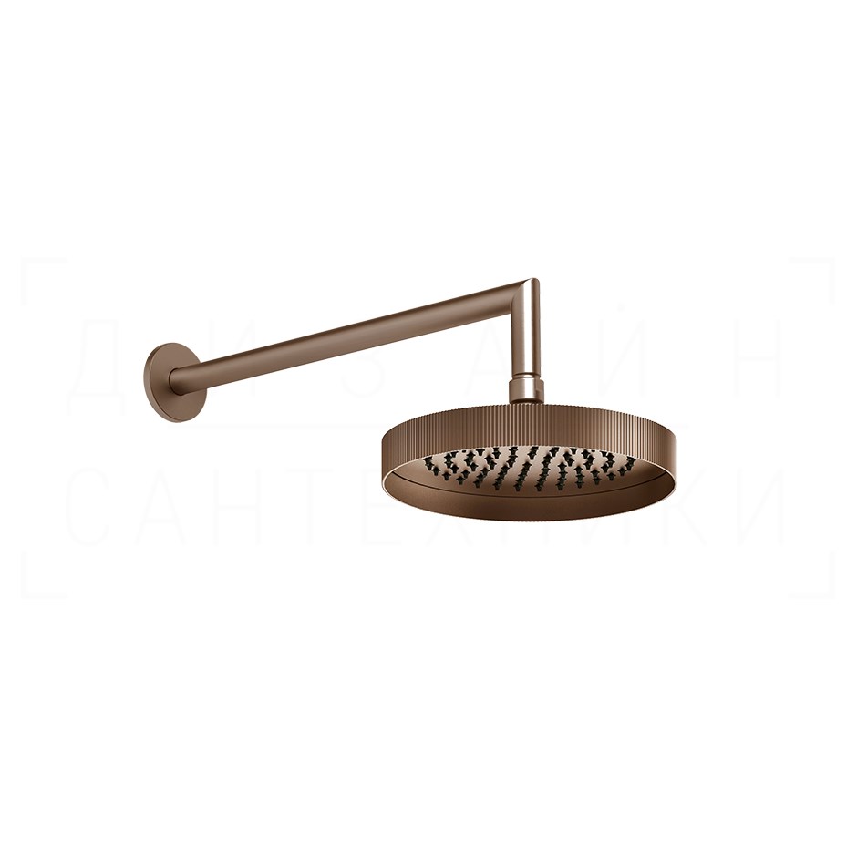 Gessi Inverso Верхний душ d21,8 см, настенный кронштейн, 1 вид струи, цвет: copper brushed PVD 63548#708