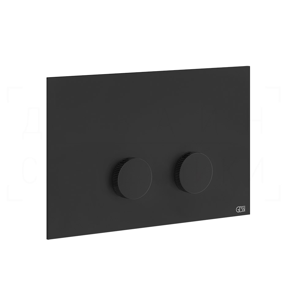 Gessi Ingranaggio Кнопка смыва для инстал. Sanit и Villeroy&Boch, 2 реж., латунь, цвет: matte black 54643#299