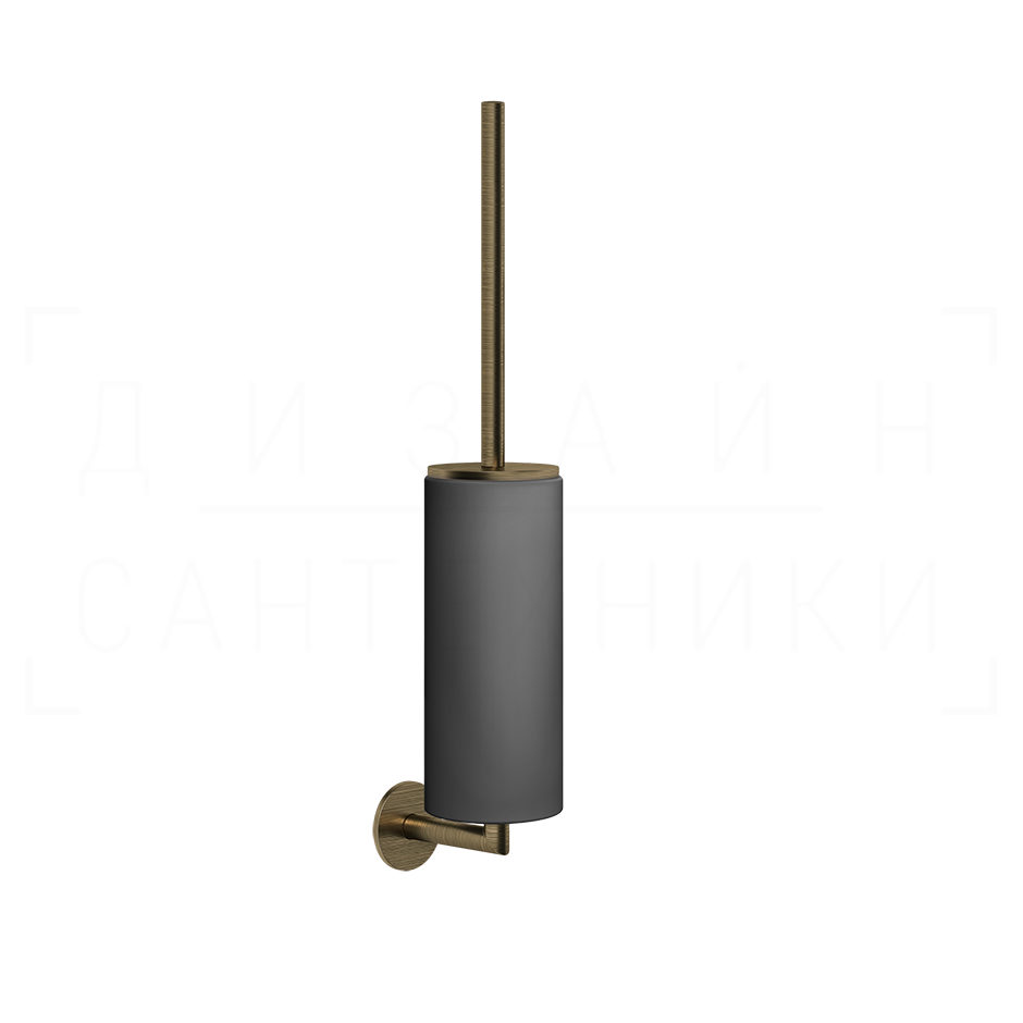Gessi Ventaglio Ершик для унитаза подвесной, с кермической колбой Neolite, цвет: black/antique brass 63620#713