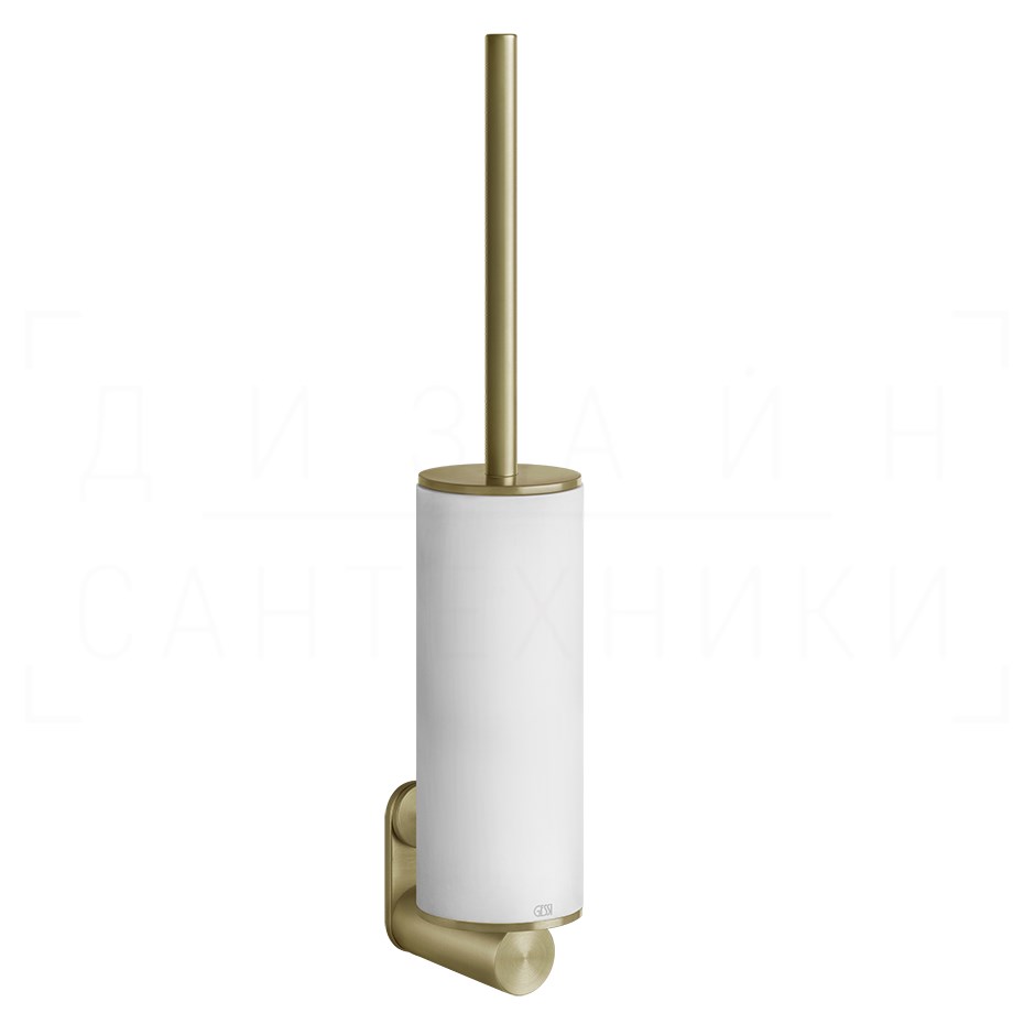 Gessi 316 Ершик для унитаза подвесной, с кермической колбой Neolite, цвет: white/brushed brass PVD 54719#727