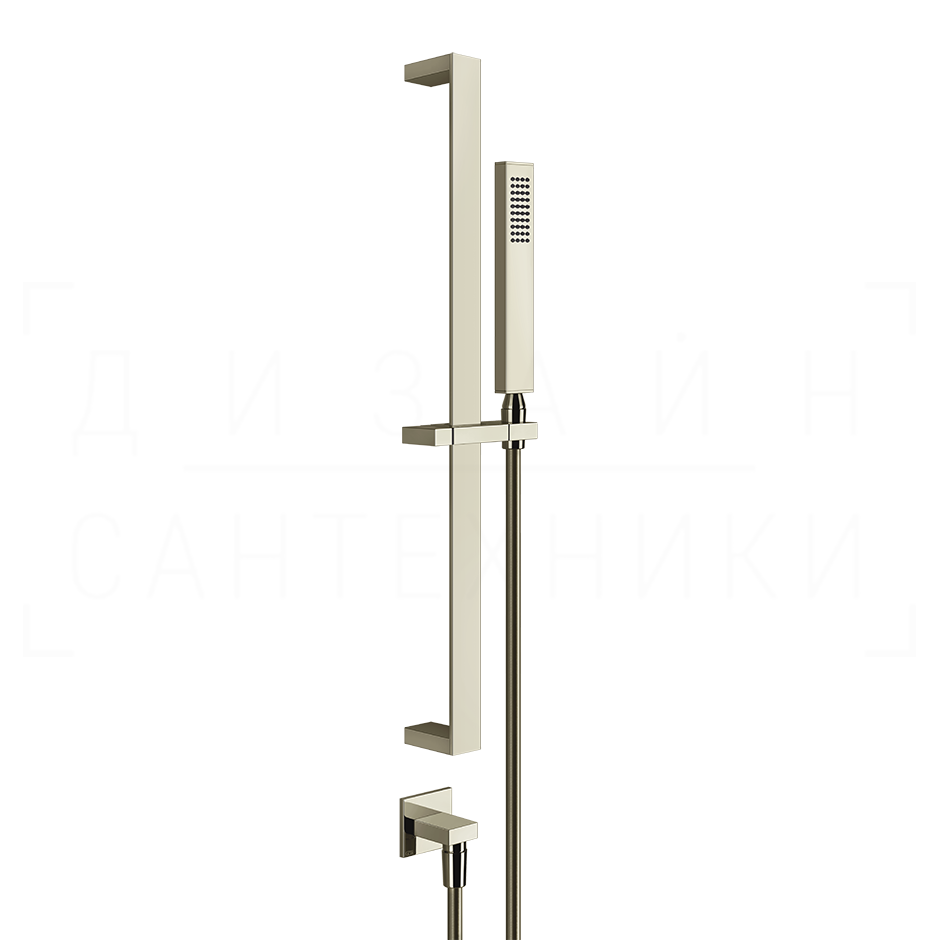 Gessi Rettangolo Душевой гарнитур: ручной душ, штанга, держатель, шланг 150 см, цвет: nickel PVD 20142#720