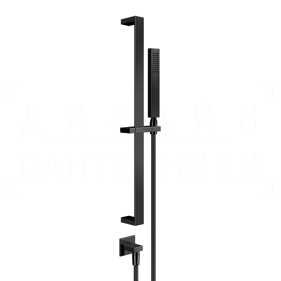 Gessi Rettangolo Душевой гарнитур: ручной душ, штанга, держат., шланг 150 см, цвет: black metal PVD 20142#706