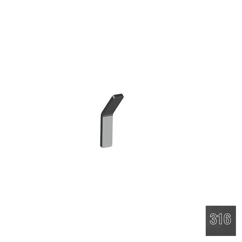 Almar Accessories Крючок для ванной, одинарный, цвет: 316 PVD brushed absolute black E310001.AB316