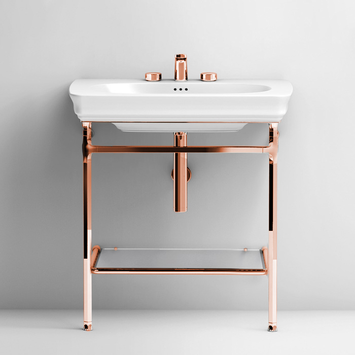 ArtCeram Civitas Консоль напольная металлическая для раковины 55x44x75h см, цвет: pink gold CIA003 77