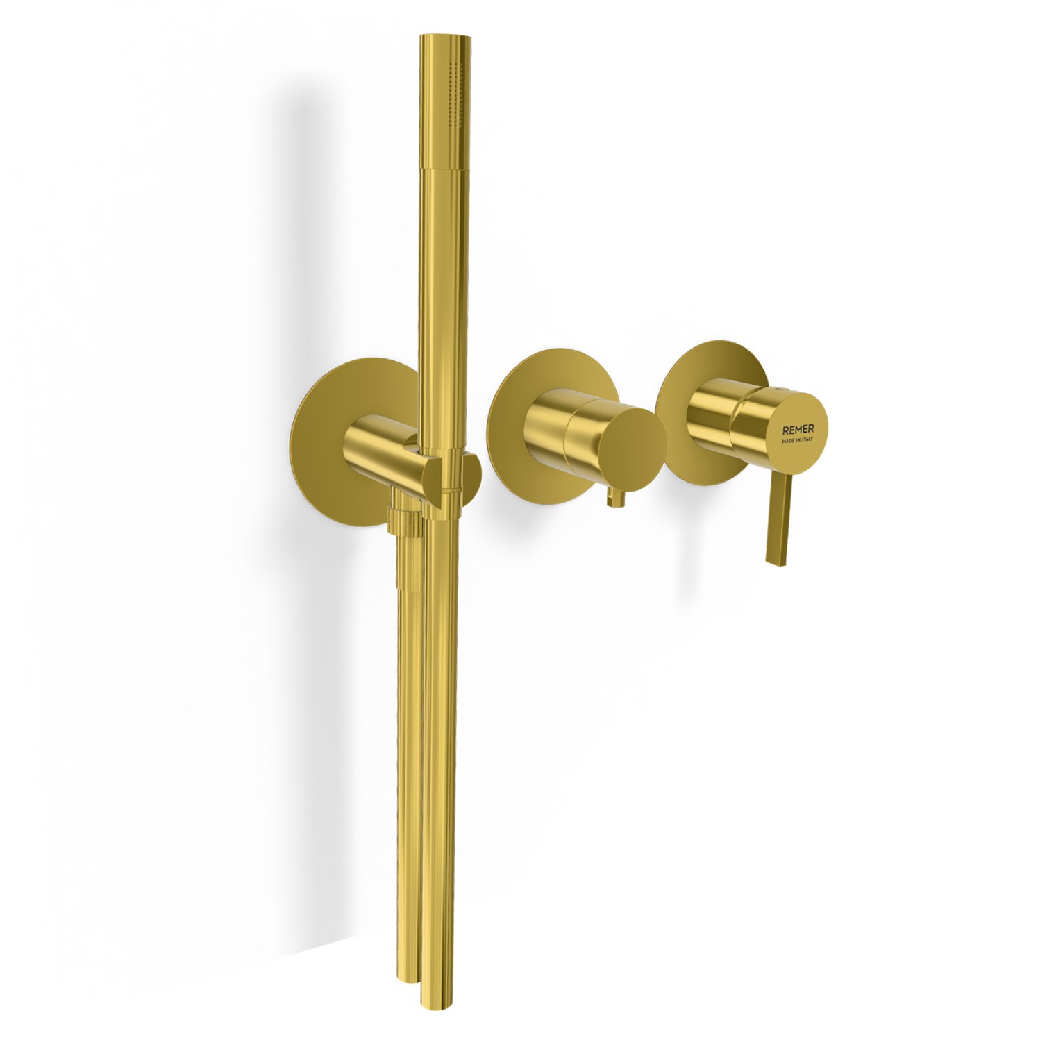 Remer Metrica Смеситель для душа встраиваемый, 3 потребителя, цвет: oro lucido MC97D3PWBDO