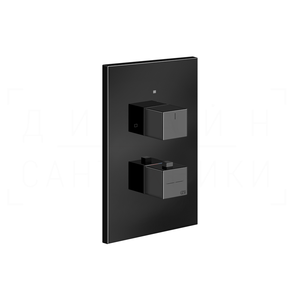 Gessi Rettangolo Термостат для душа встраиваемый, на 1 потреб., внешняя часть, цвет: black metal PVD 20182#706