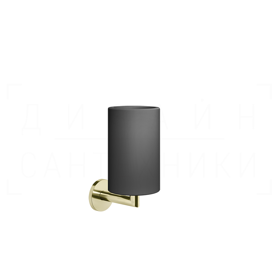 Gessi Ventaglio Стакан подвесной, керамический Neolite, цвет: black/brass PVD 63608#710