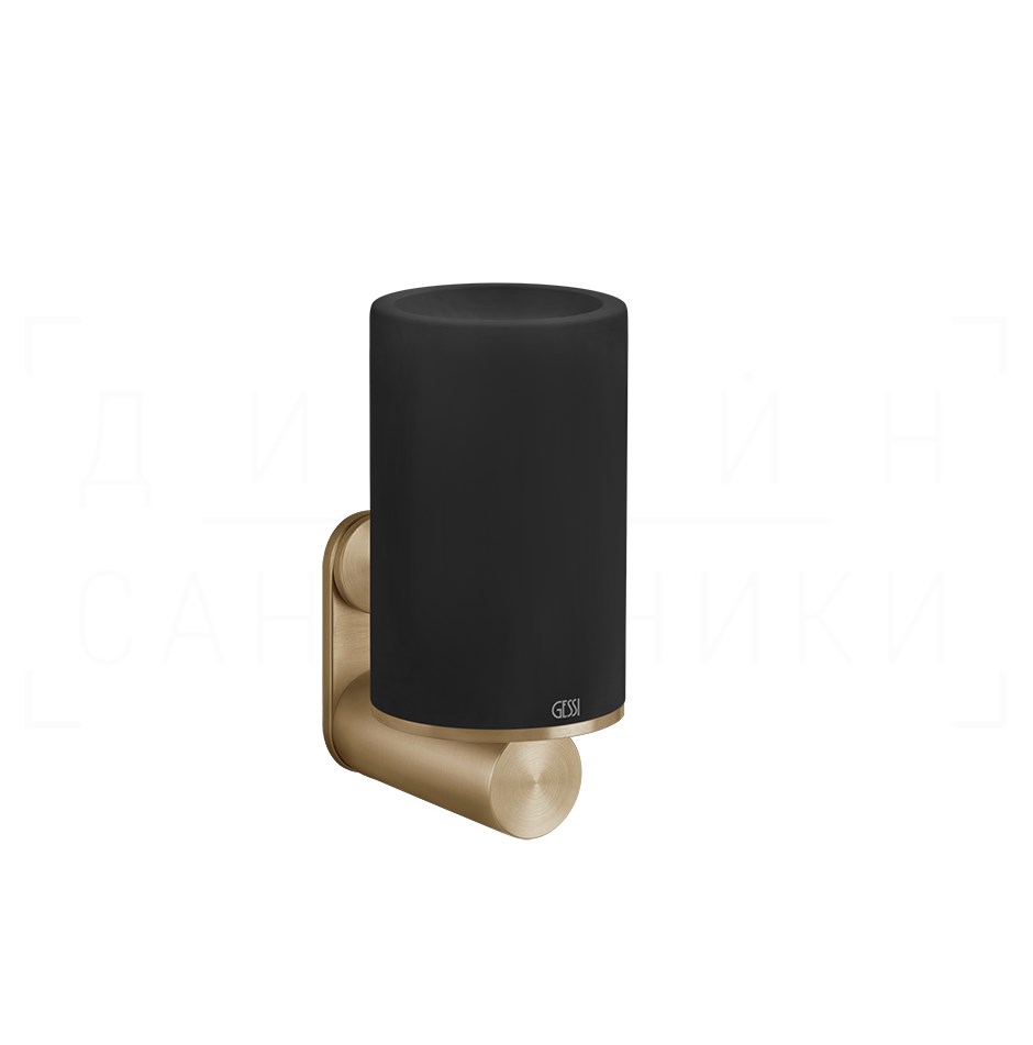 Gessi 316 Стакан подвесной, керамический Neolite, цвет: black/warm bronze brushed PVD 54708#726
