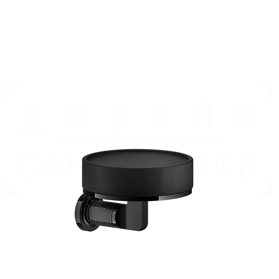 Gessi Inciso Мыльница с керамической чашей Neolite, подвесная, цвет: black/black metal PVD 58502#706
