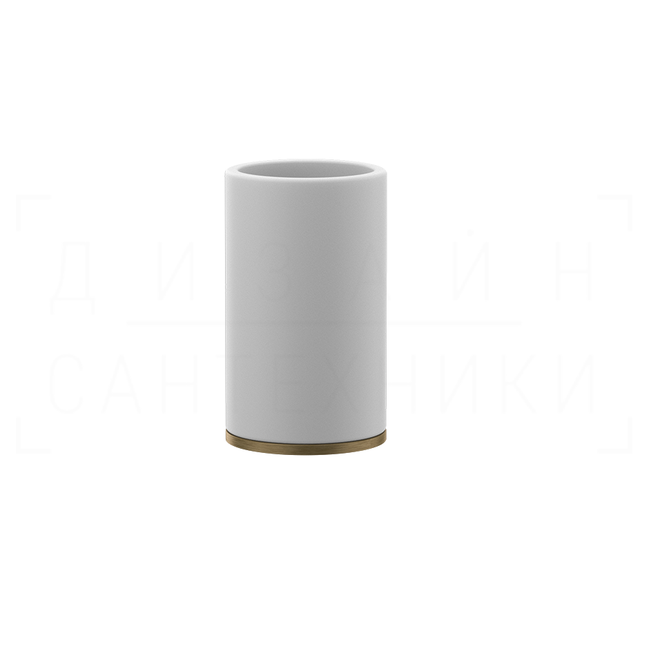 Gessi Inciso Стакан настольный, керамический Neolite, цвет: white/antique brass 58531#713