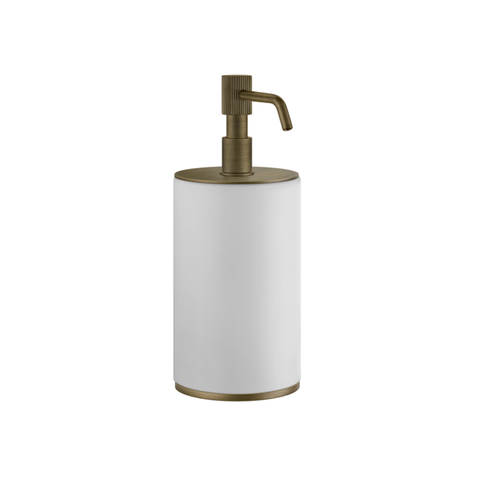 Gessi Venti20 Дозатор для жидкого мыла настольный, композитная колба, цвет: antique brass 65437#713