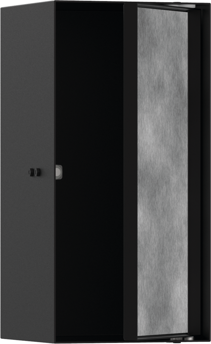 Hansgrohe XtraStoris Rock Полка в нишу встраиваемая 30х14х30h см, с дверью, цвет: матовый черный 56088670
