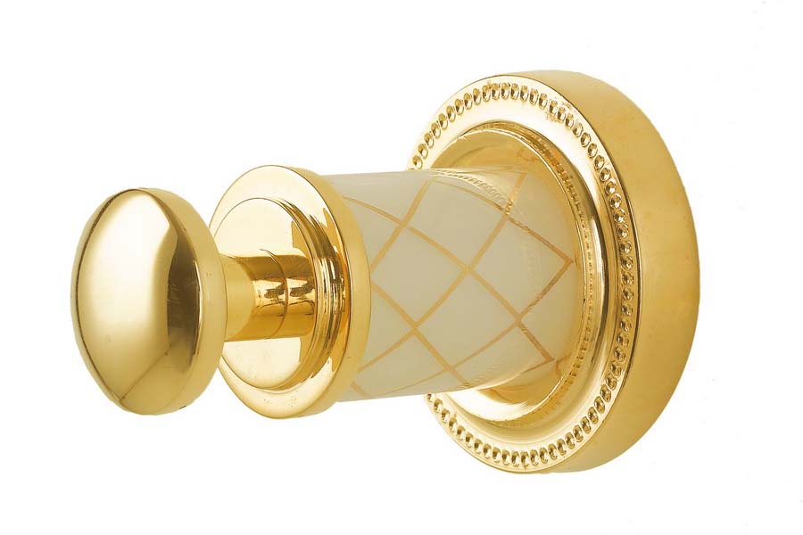 Boheme Murano Крючок для полотенца, подвесной, цвет: gold/white 10906-W-G