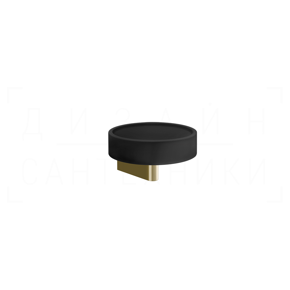 Gessi Origini Мыльница с керамической чашей Neolite, подвесная, цвет: black/brass PVD 66402#710
