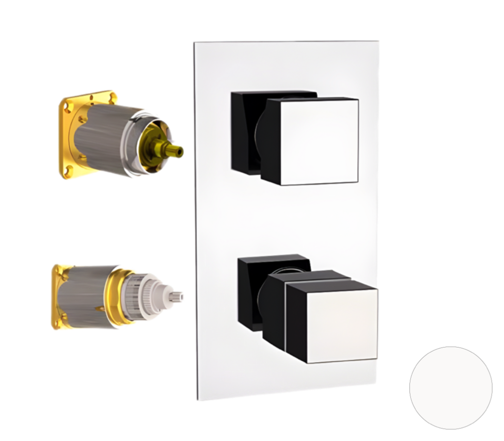 Remer Q-Elegance Термостат для ванны встраиваемый, 3 потребителя, внешняя часть, цвет: bianco opaco QT93KBBO