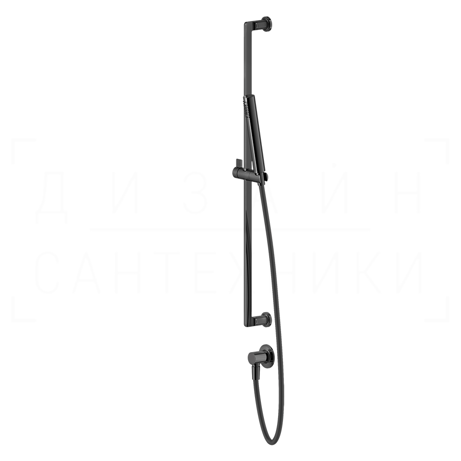 Gessi Inciso Душевой гарнитур: ручной душ, штанга, держатель, шланг 150 см, цвет: black metal PVD 58142#706