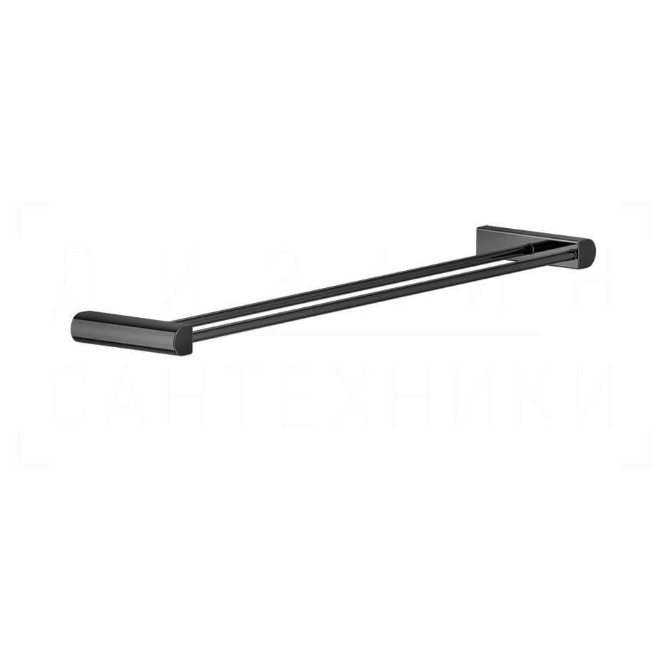 Gessi Rilievo Полотенцедержатель двойной 62,8 см, подвесной, цвет: black metal PVD 59405#706