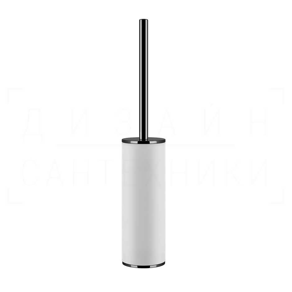 Gessi Inciso Ершик для унитаза напольный, с кермической колбой Neolite, цвет: white/black metal PVD 58543#706