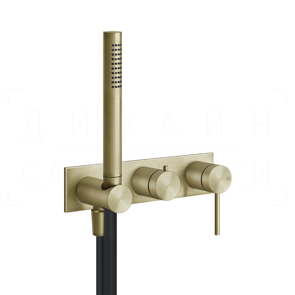 Gessi 316 Смеситель для душа встраиваемый, на 2 потребителя, внешняя часть, цвет: brushed brass PVD 54038#727