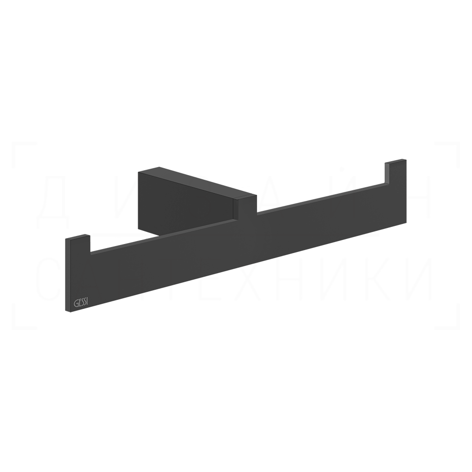 Gessi Inverso/Rettangolo Полотенцедержатель двойной 26,5 см, подвесной, цвет: matte black 20915#299