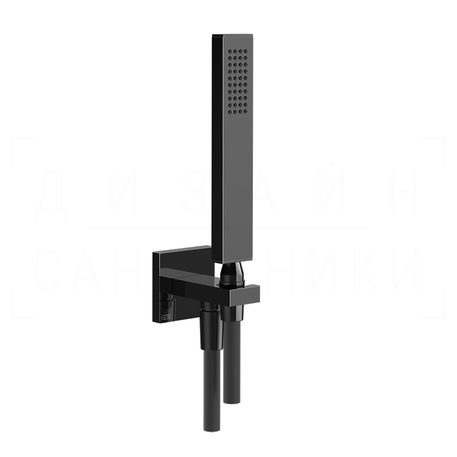Gessi Rettangolo Душевой гарнитур: ручной душ, держатель, шланг 150 см, цвет: black metal PVD 20123#706