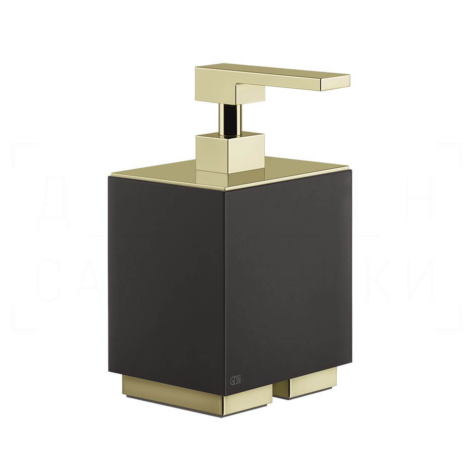 Gessi Inverso/Rettangolo Дозатор для жидкого мыла настольный, колба Neolite, цвет: black/brass PVD 20838#710