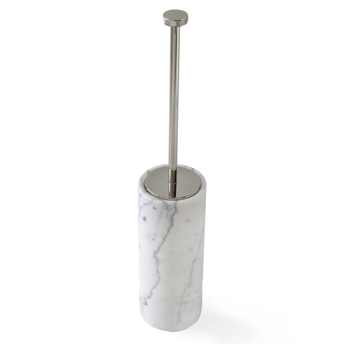 3SC Apuana 2.0 Ершик для унитаза напольный с мраморной колбой, цвет: Polished Satin Nickel AP17ANK