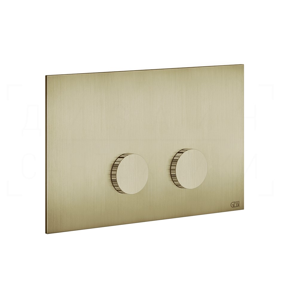 Gessi Ingranaggio Кнопка смыва для инстал. Sanit и Villeroy&Boch, 2 реж., цвет: brushed brass PVD 54643#727