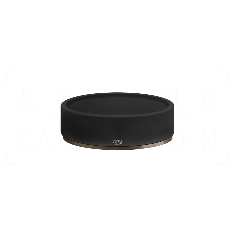 Gessi 316 Мыльница с керамической чашей Neolite, настольная, цвет: black/coffee bronze brushed PVD 54726#761