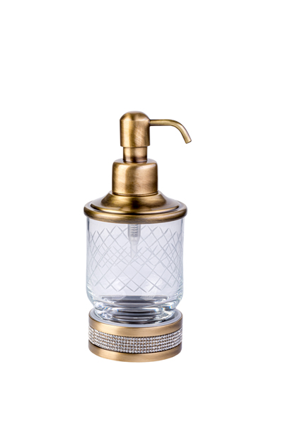 Boheme Royal Cristal Дозатор для жидкого мыла, настольный, стеклянная колба, цвет: bronze 10929-BR