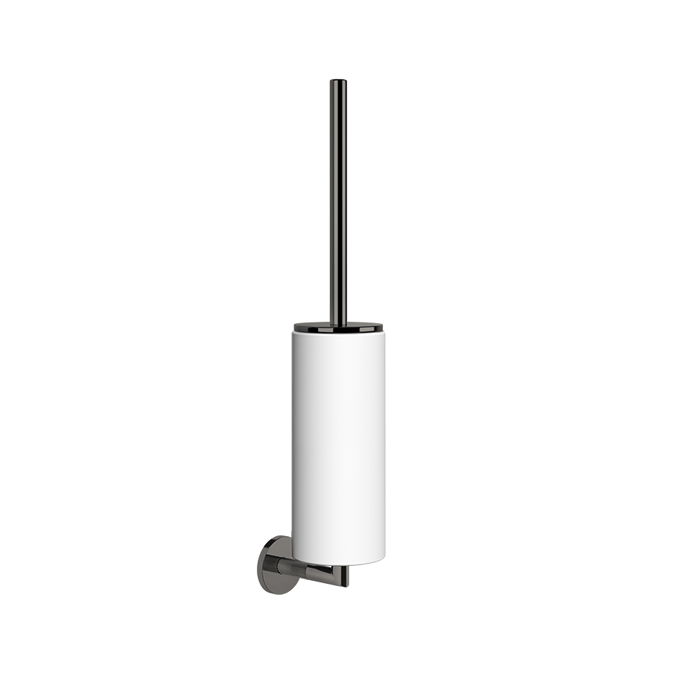 Gessi Anello Ершик для унитаза подвесной с белой колбой, фурнитура, цвет: black metal brushed PVD 63719#707