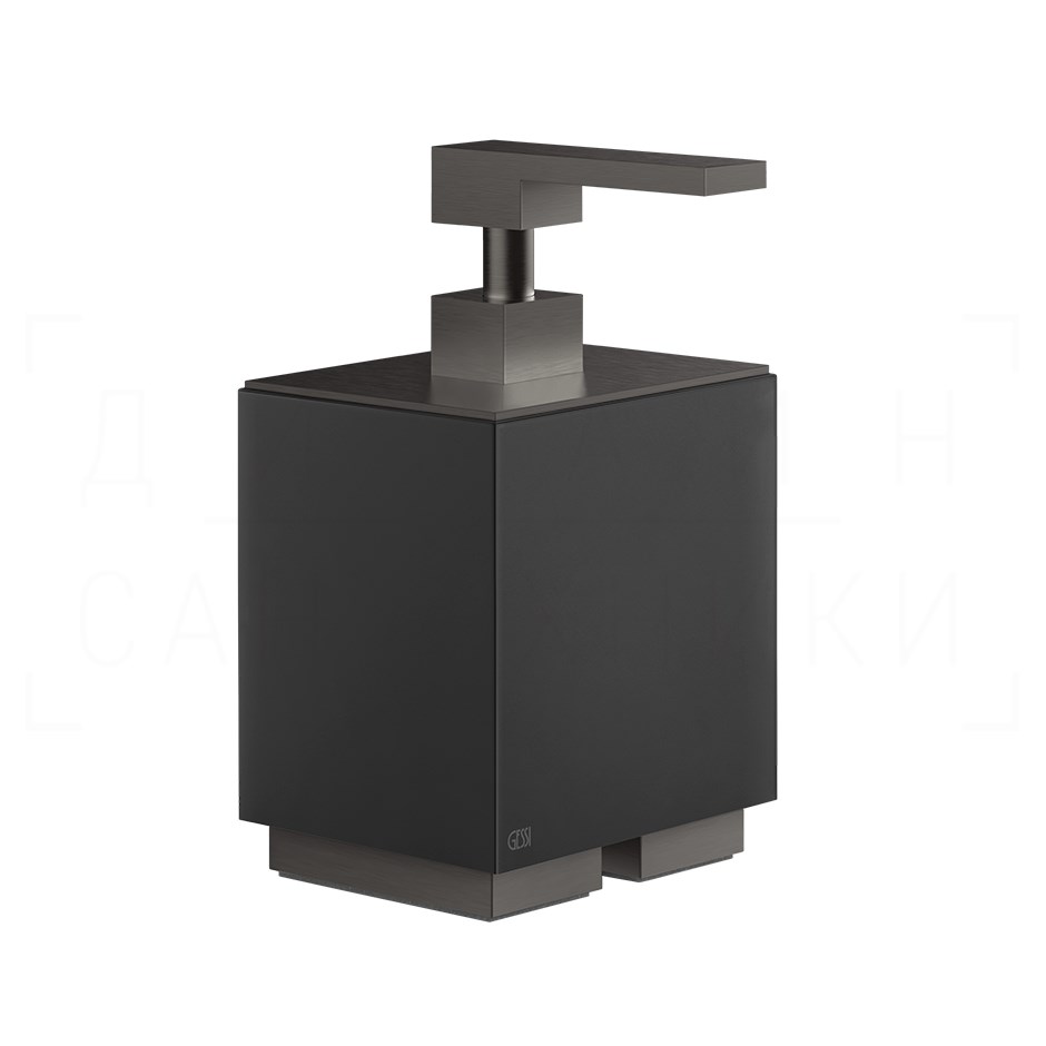 Gessi Inverso/Rettangolo Дозатор для мыла настольный, колба Neolite, цвет: black metal brushed PVD 20838#707