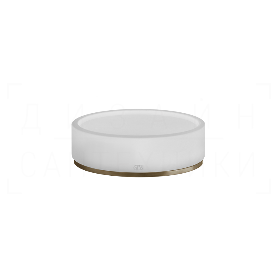 Gessi 316 Мыльница с керамической чашей Neolite, настольная, цвет: white/deep bronze brushed PVD 54725#791