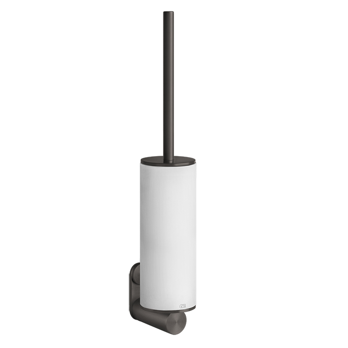 Gessi 316 Accessories Ершик для унитаза подвесной с латунной колбой, цвет: Brushed Black Metal PVD 54719#707