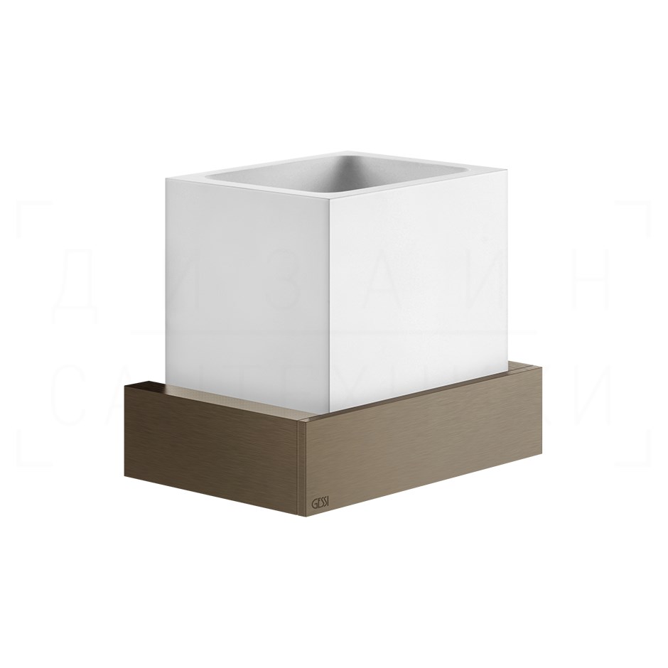 Gessi Inverso/Rettangolo Стакан подвесной, керамичес. Neolite, цвет: white/coffee bronze brushed PVD 20807#761