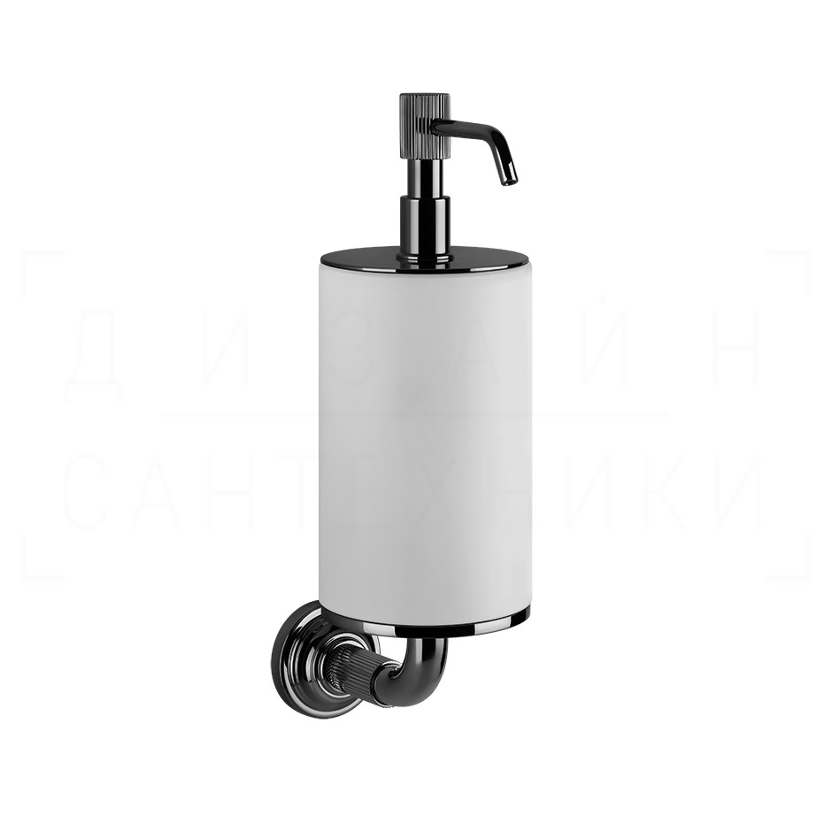Gessi Venti20 Дозатор для жидкого мыла подвесной, колба Neolite, цвет: white/black metal PVD 65413#706