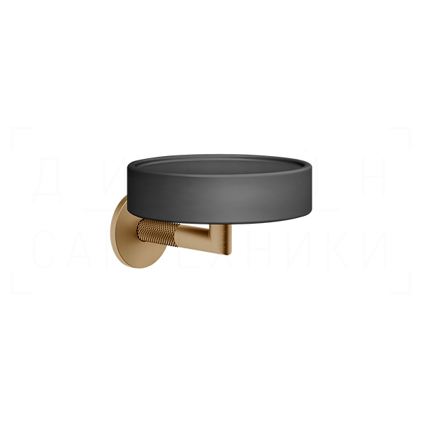 Gessi Anello Мыльница с керамической чашей Neolite, подвесная, цвет: deep bronze brushed PVD 63702#791