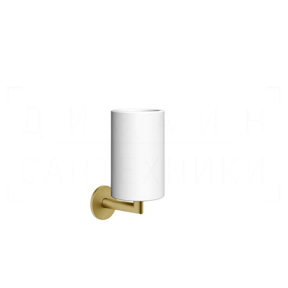 Gessi Ventaglio Стакан подвесной, керамический Neolite, цвет: white/gold brushed 63607#716
