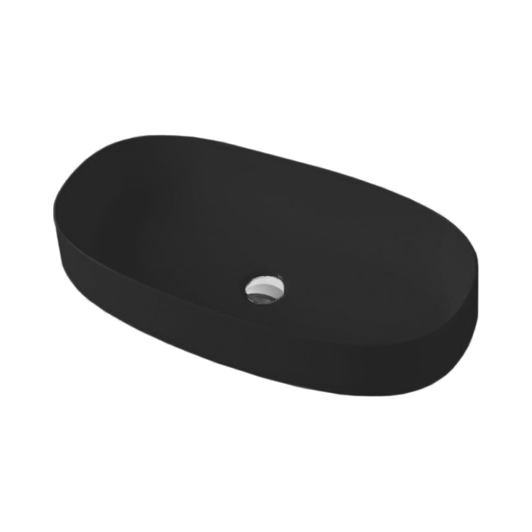 ArtCeram Cognac Раковина чаша 68x35x15h см, без перелива, покрытие Saniglaze, цвет: matt black COL005 17 34