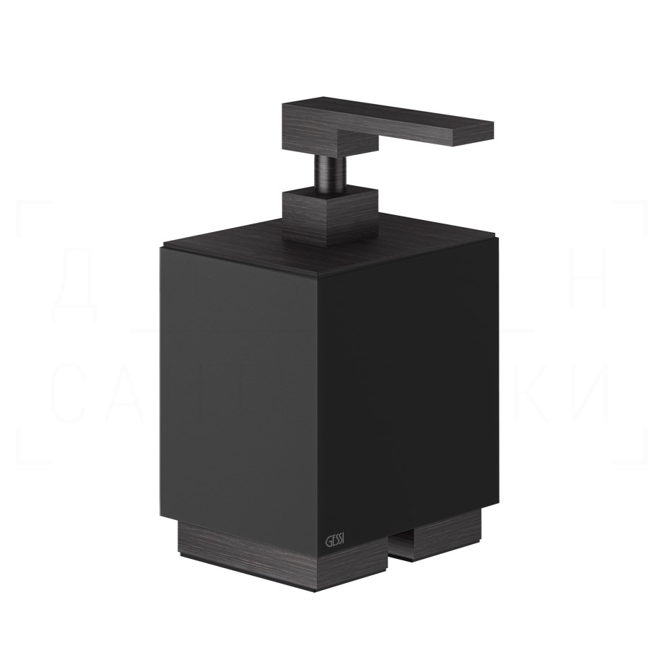 Gessi Inverso/Rettangolo Дозатор для жидкого мыла настольный, колба Neolite, цвет: black/aged bronze 20838#187