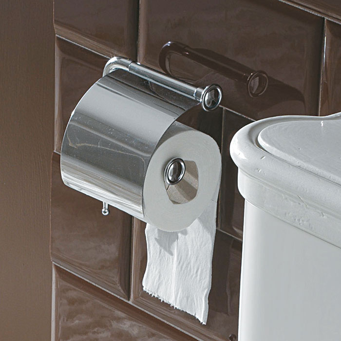 Globo Paestum Держатель для туалетной бумаги с крышкой, цвет хром PACC41cr