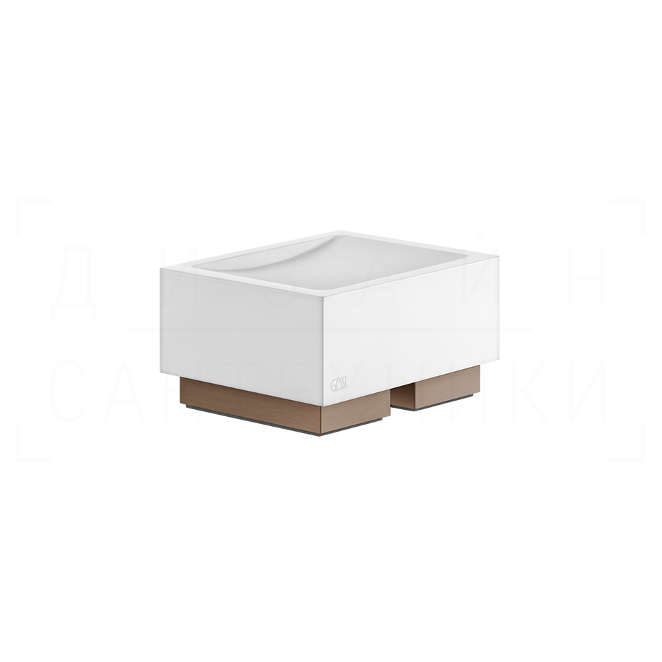 Gessi Inverso/Rettangolo Мыльница с чашей Neolite, настольная, цвет: white/copper brushed PVD 20825#708