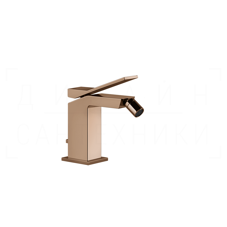 Gessi Rettangolo K Смеситель для биде с донным клапаном, излив 11,8 см, цвет: copper PVD 53007#030