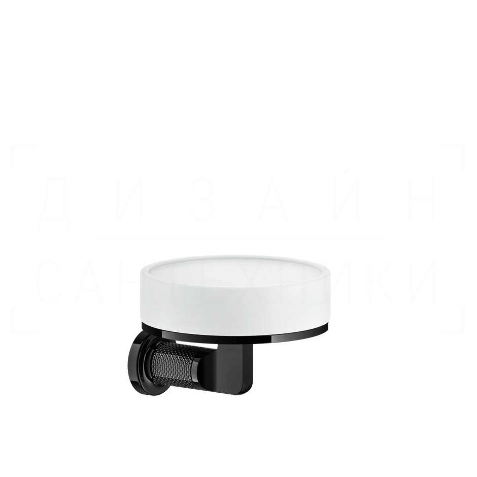 Gessi Inciso Мыльница с керамической чашей Neolite, подвесная, цвет: white/black metal PVD 58501#706
