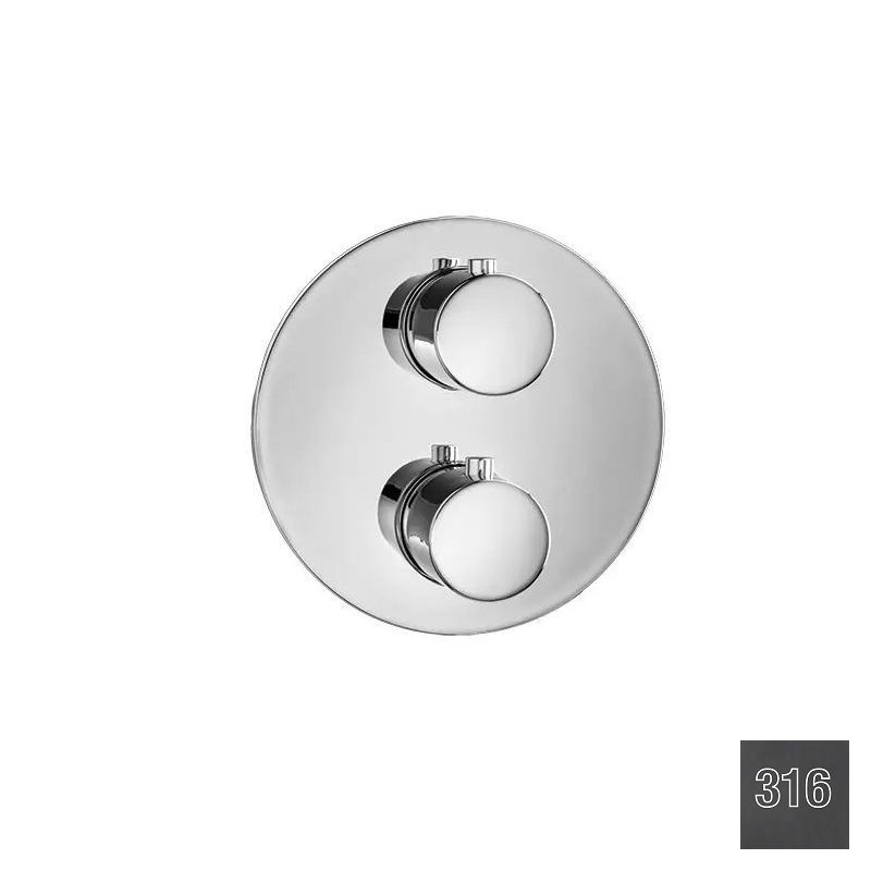 Almar Core Round Термостат для душа, внешняя часть на 2 потребит, цвет: 316 brushed absolute black E176832.AB316