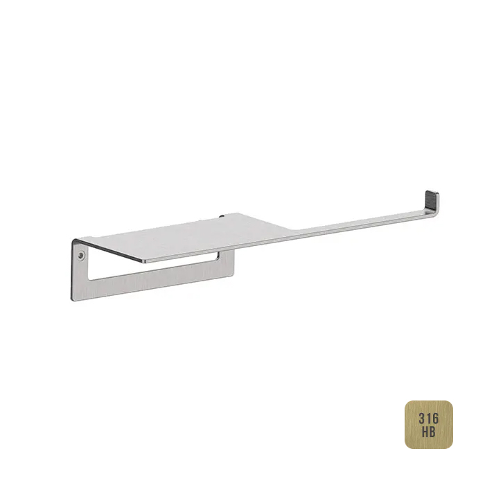 Almar Accessories Держатель туалетной бумаги с полкой, цвет: brushed high brass E317000.HB316