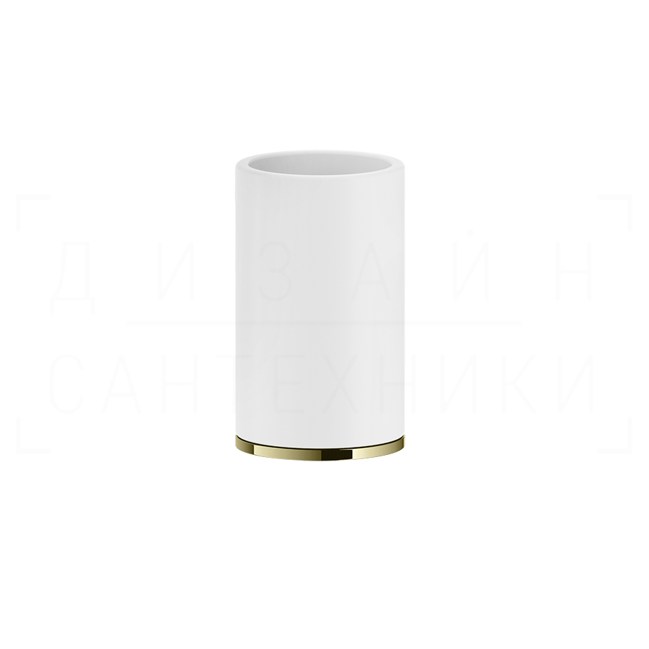 Gessi Inciso Стакан настольный, керамический Neolite, цвет: white/brass PVD 58531#710