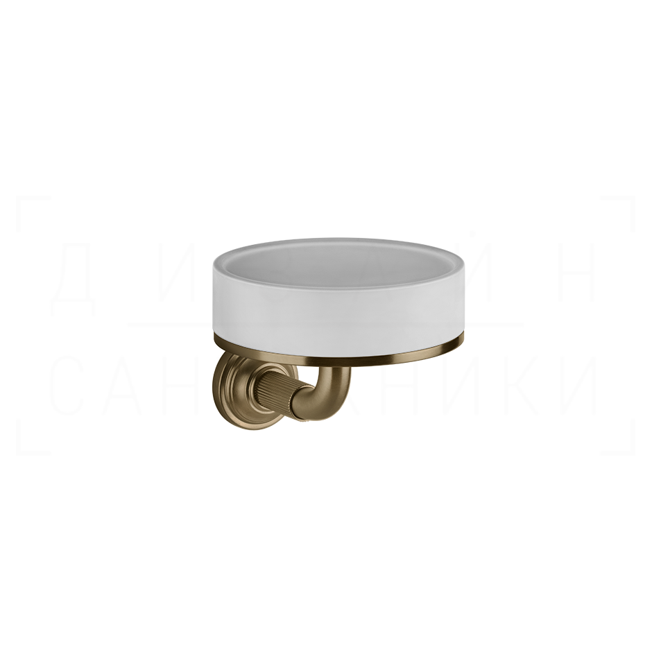 Gessi Venti20 Мыльница с керамической чашей Neolite, подвесная, цвет: white/deep bronze brushed PVD 65401#791