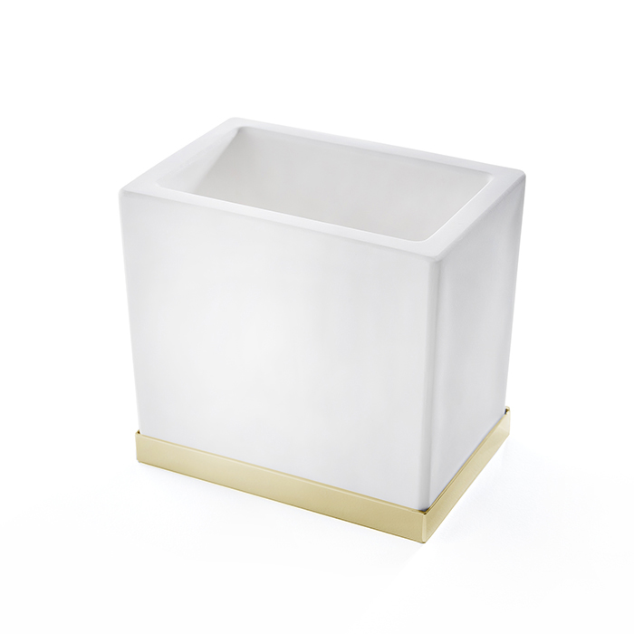 3SC Mood Deluxe Стакан для зубных щеток настольный, композит Solid Surface, цвет: золото Lucido MDW03AGD