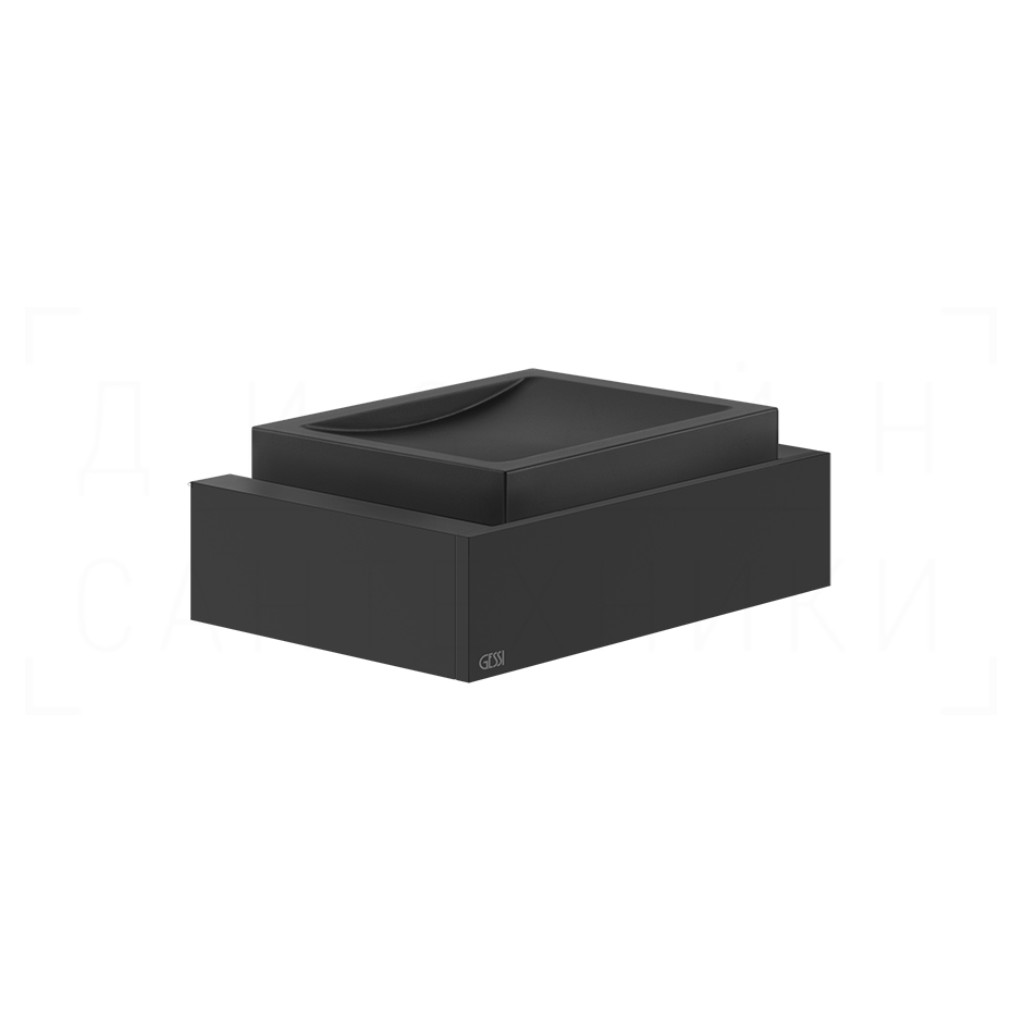 Gessi Inverso/Rettangolo Мыльница с керамической чашей Neolite, подвесная, цвет: black/matte black 20802#299